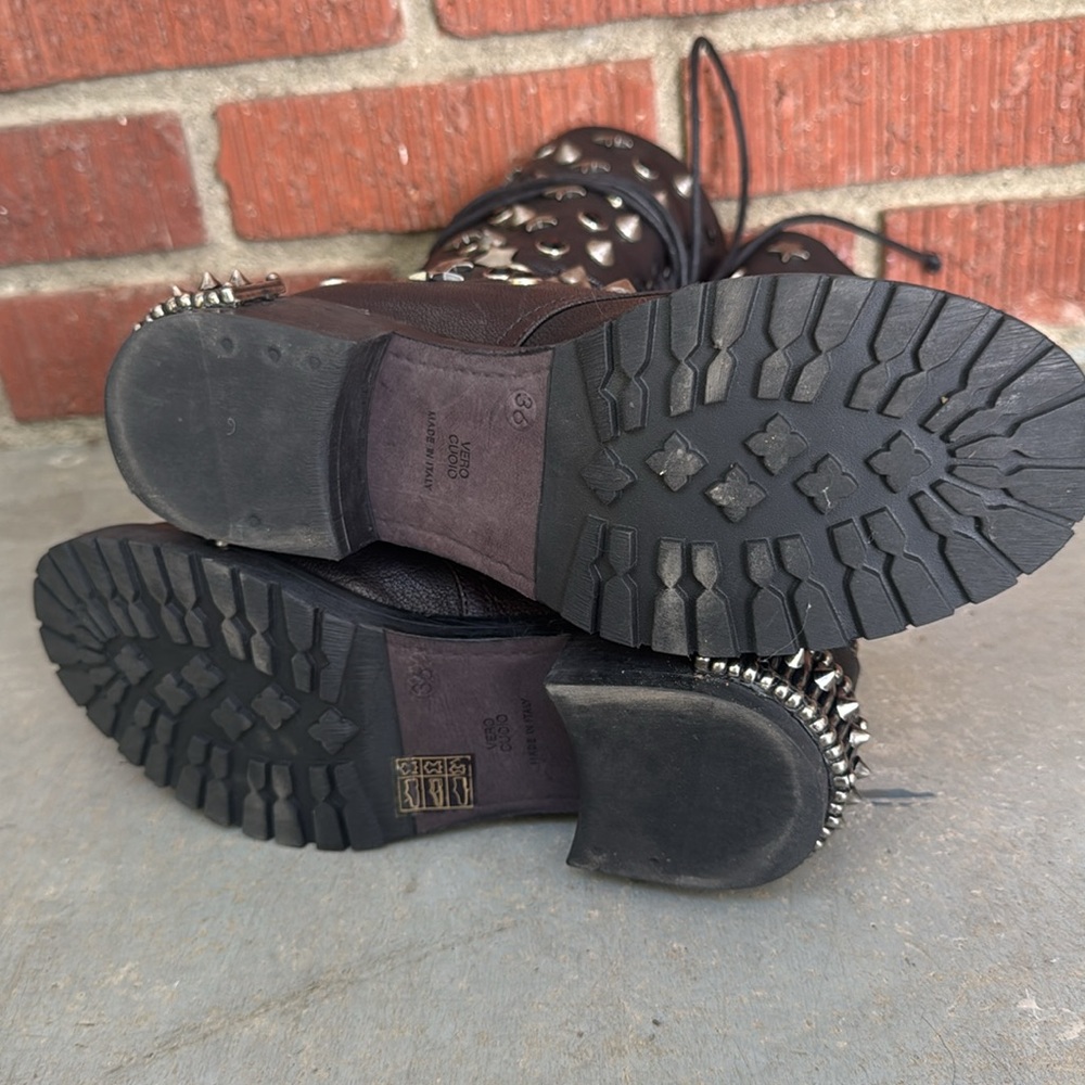 Baldan Embellished Leather Moto Boots - Picture 6 of 11